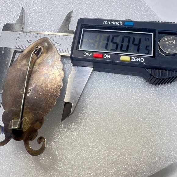 Egytian Revival AQ Large Taxco MX Silver Scarab Beetle Insect Brooch Serpentine - Picture 12 of 14